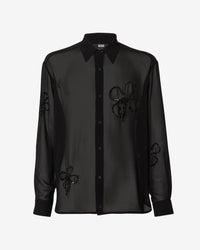 Oversized Spongebob Embroidered Shirt : Men Shirts Black | GCDS